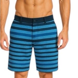 The North Face Men Hybrid Adventure Shorts 34‎ Blue Striped Boardshorts 36x9.5
T